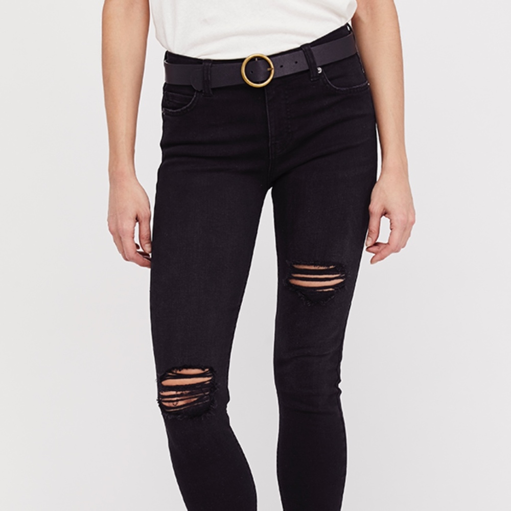 Free People Jeans | Shark Bite Skinny Jeans Black - Picture 3 of 8